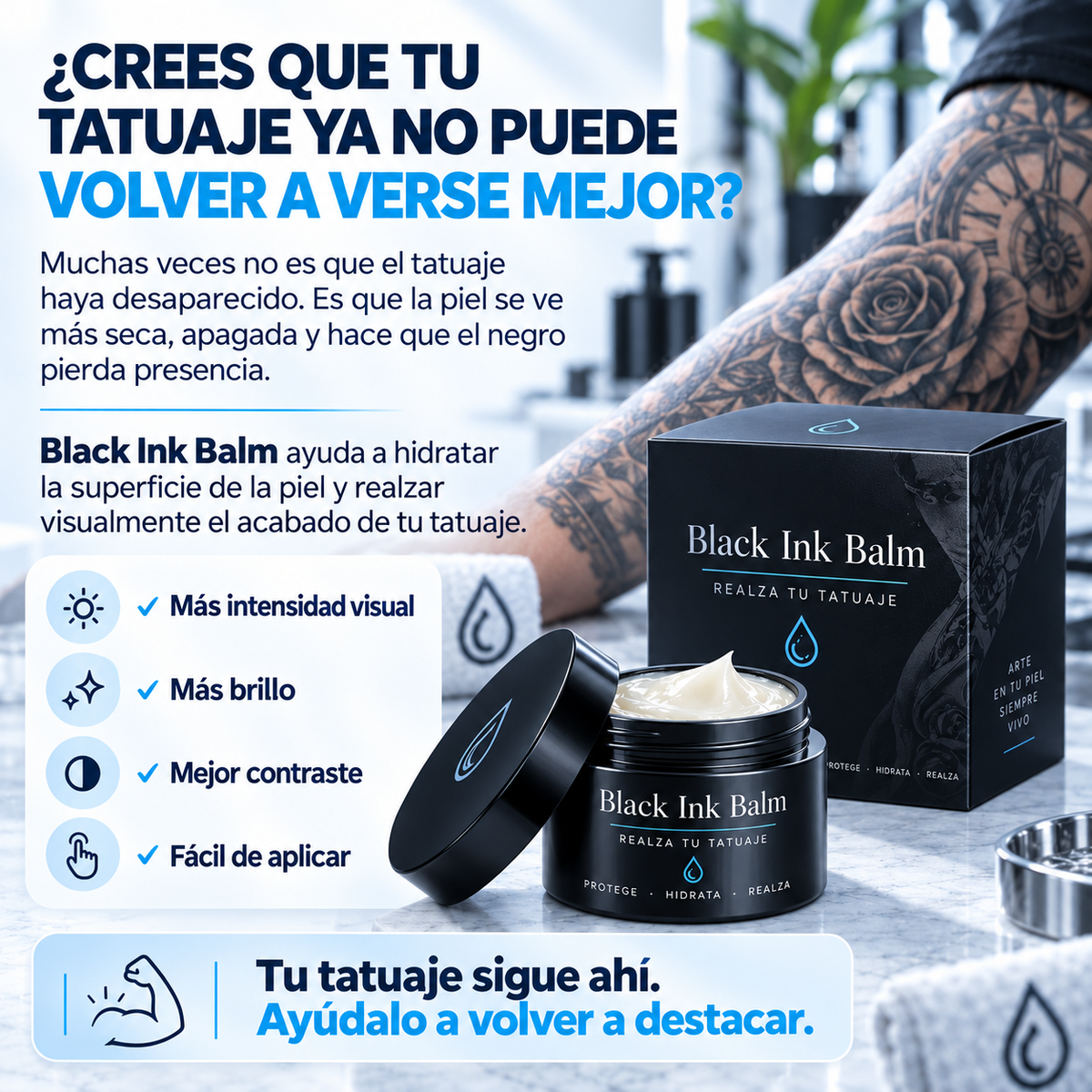 Haz que tu Tatuaje Vuelva a Verse Intenso con Black Ink Balm.