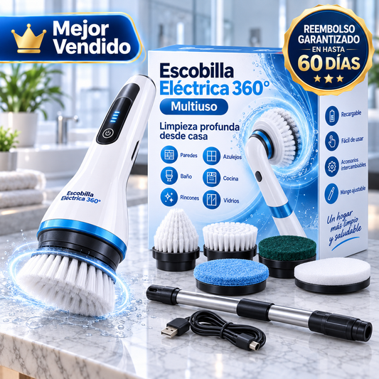 La Suciedad se va. tú Dejas de Frotar. Escobilla Eléctrica 360°