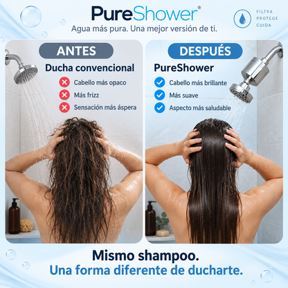 Agua más limpia. Cabello más cuidado. Una mejor ducha con PureShower